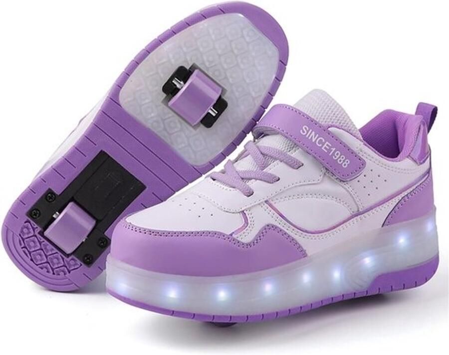 Kinderschoenen met Wieltjes en Verlichting Intrekbare Sneakers met USB Opladen