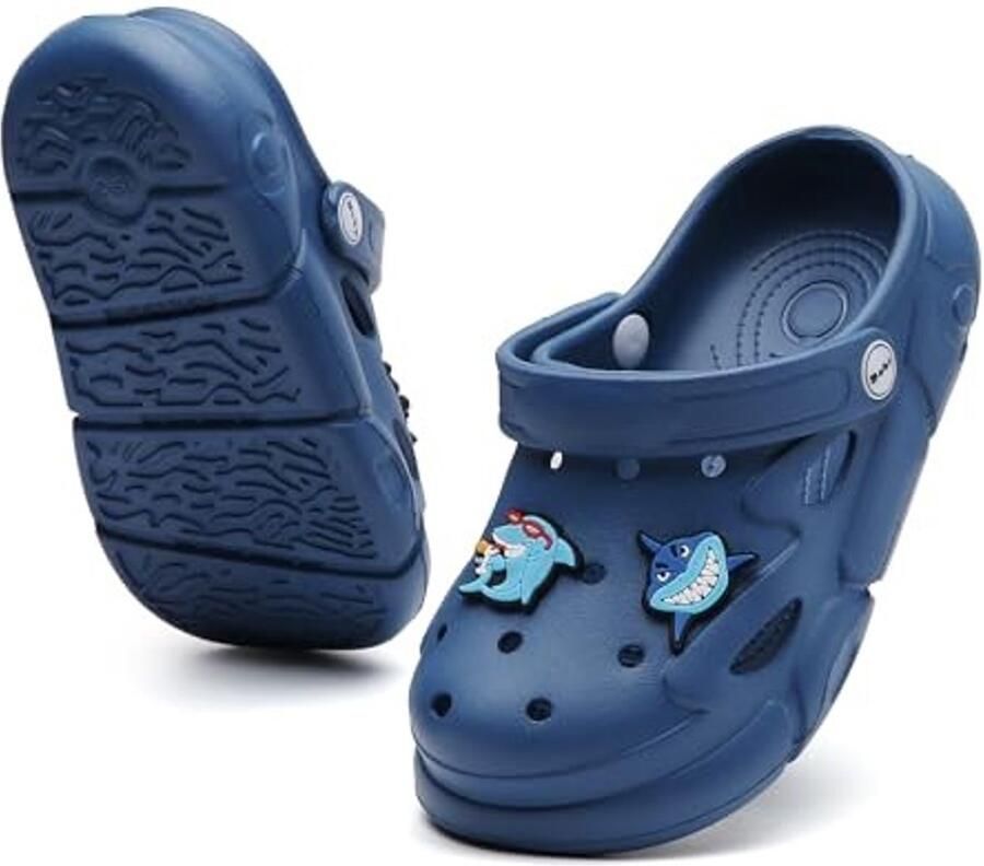 Kinderen Tuin Clogs Shark Slippers Blauw