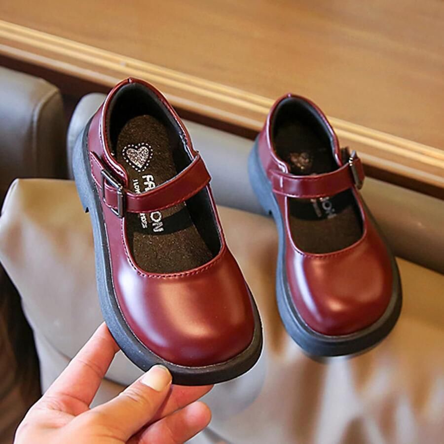 Kinderschoenen vrijetijdsschoenen dikke zool antislip prinses Mary Jane-schoenen lichte gesp effen eenvoudig design enkele schoenen voor lente en zomer
