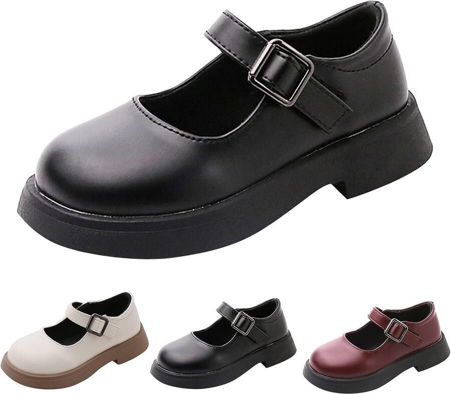 Kinderschoenen vrijetijdsschoenen dikke zool antislip prinses Mary Jane-schoenen lichte gesp effen eenvoudig design enkele schoenen voor lente en zomer