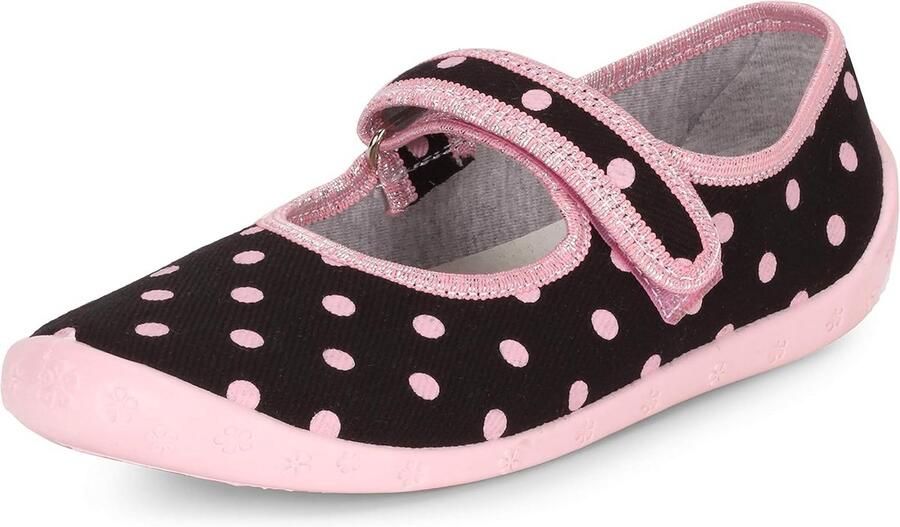 Kinderslippers Meisjes Ademend Katoen met Klittenband en Suède Zool