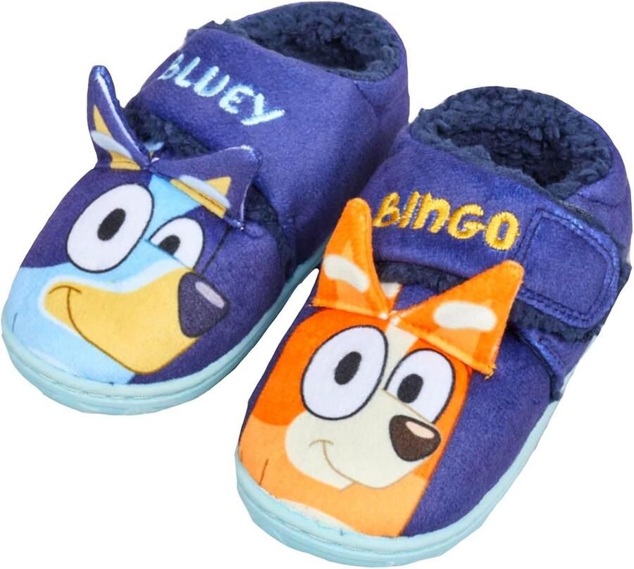 Kinderslippers met 3D-oren en Blauw