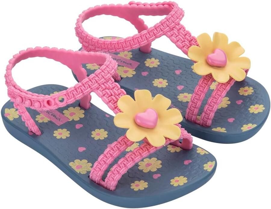 Kinderslippers met Bloe print voor en Zomer Teenslippers