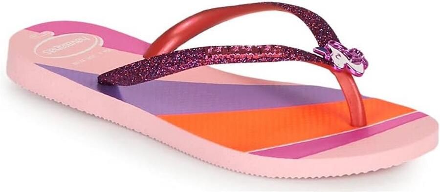Kinderslippers Slim Glitter Dunne Bandjes Suède-look Zomer Teenslippers