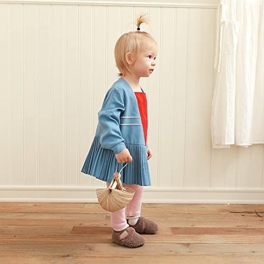 Kinderslippers Warme pluche babyschoenen Bruin