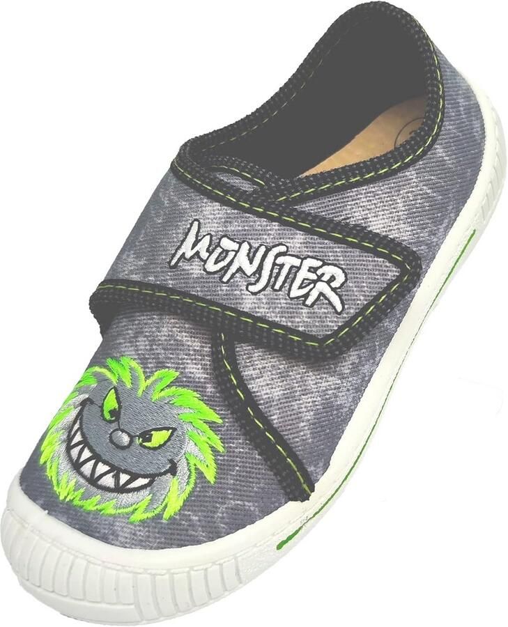 Kinderslofjes Jongens Monsters Antraciet