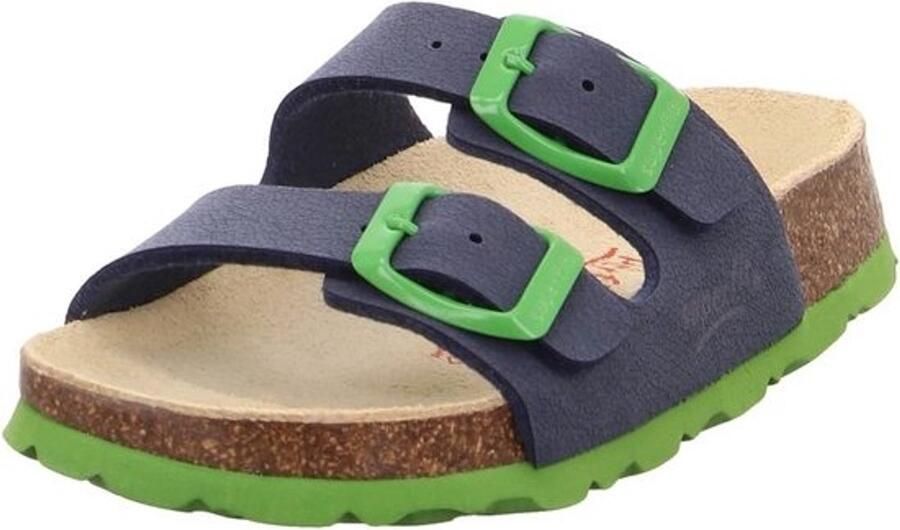 Kinderslofjes Met Voetbed Blauw Geschikt Voor Binnen en Buiten