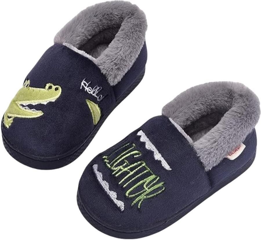Comfortabele Kinder Slippers met Pluche Dierenprint Warm & Zacht voor Binnen