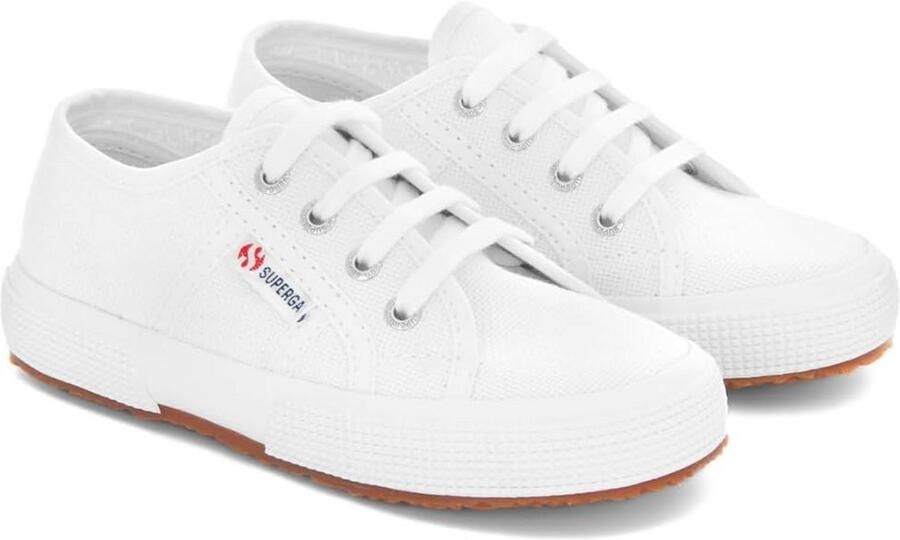 Kindersneakers Laag Wit Katoen Canvas Comfortabele Zomerschoen