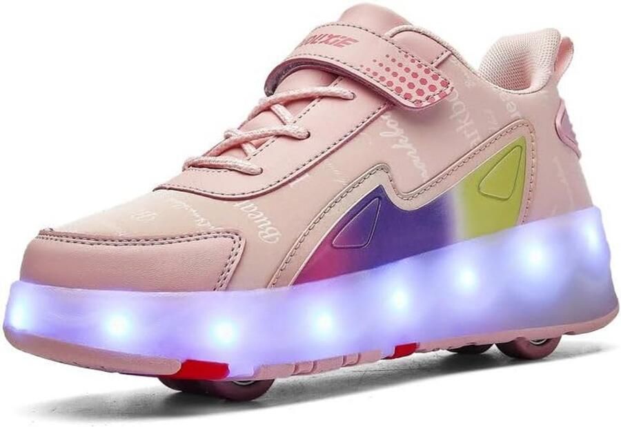 Kindersneakers met 2 Wielen en LED Verlichting Oplaadbaar via USB Voor en
