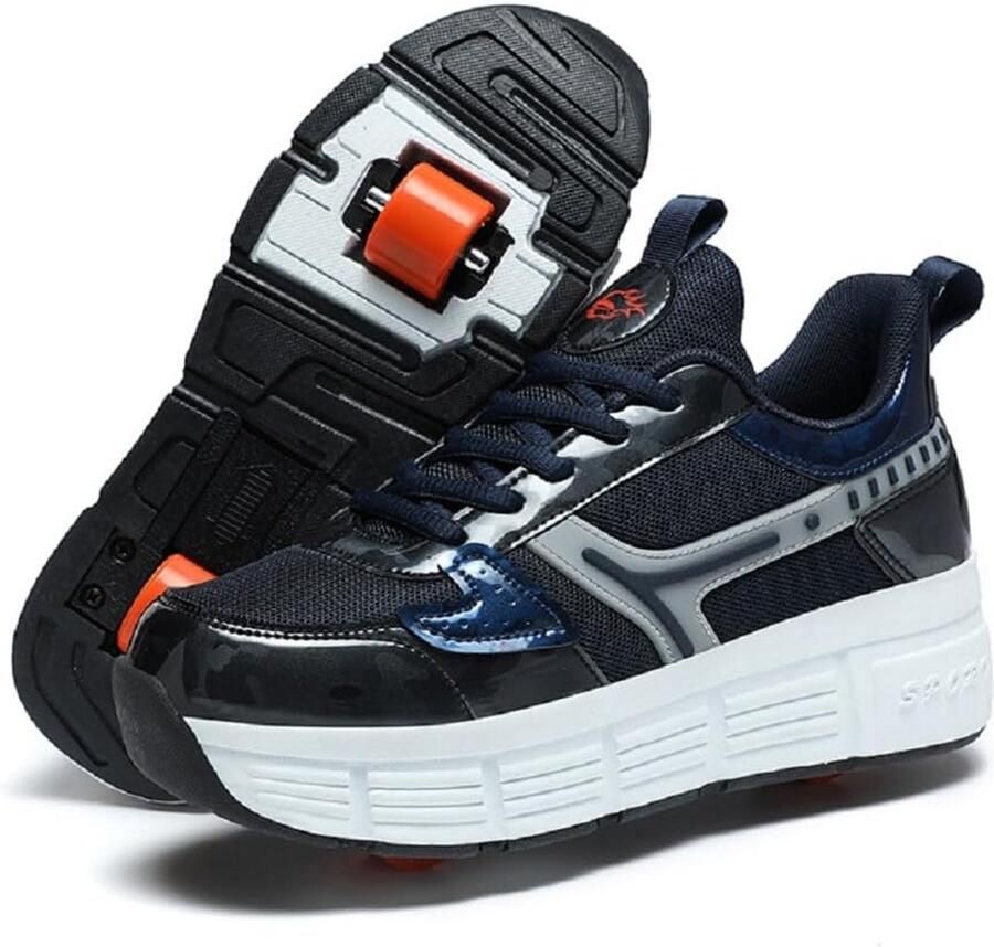 Kindersneakers met Intrekbare Dubbele Wielen voor Sport en Vrije Tijd