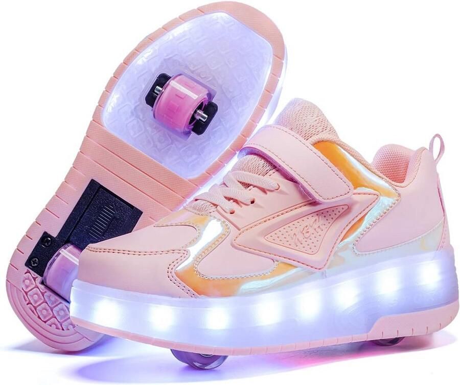 Kindersneakers met Lichtgevende Wieltjes en Intrekbare Skatefunctie