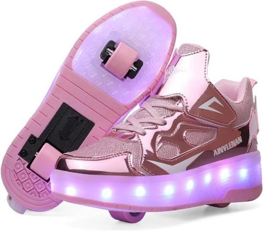 Kindersneakers met Wielen en LED Licht Oplaadbare Skateboard Schoenen voor en