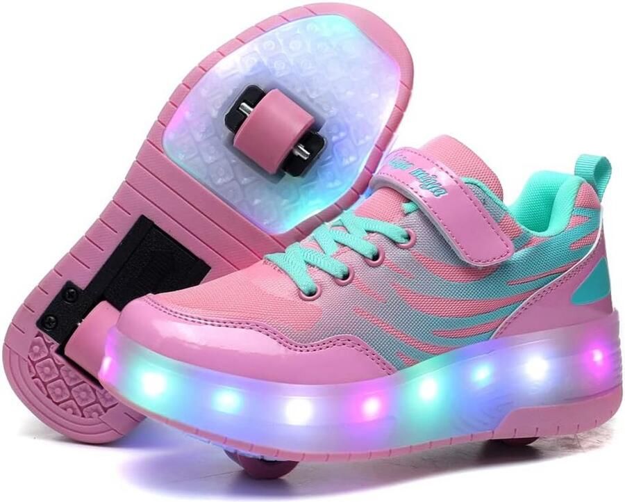 Kindersneakers met Wieltjes en LED Verlichting voor en