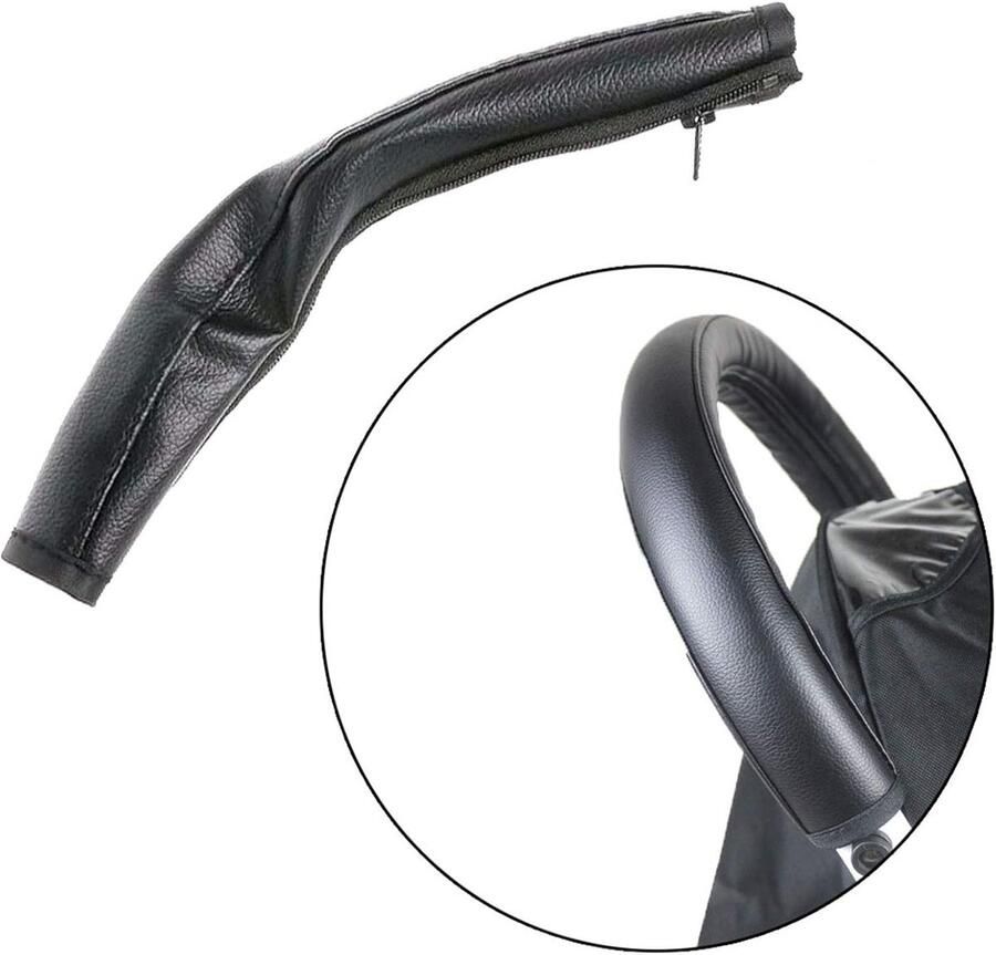 Kinderwagen Handgreep Beschermer Baby Kinderwagen Handgreep PU Leer Beschermende Hoes Universele Kinderwagen Handgreep Hoes met Ritssluiting Waterdicht Anti-Vuil Anti-Slijtage