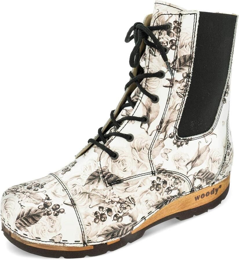 Klassieke Dames Enkellaarsjes met Flexibele Houten Zool