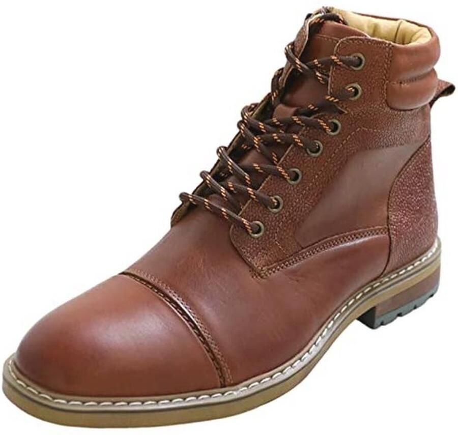 Klassieke Echt Leer Enkellaarsjes met Rits voor Heren Chukka Laarzen met Warme Voering