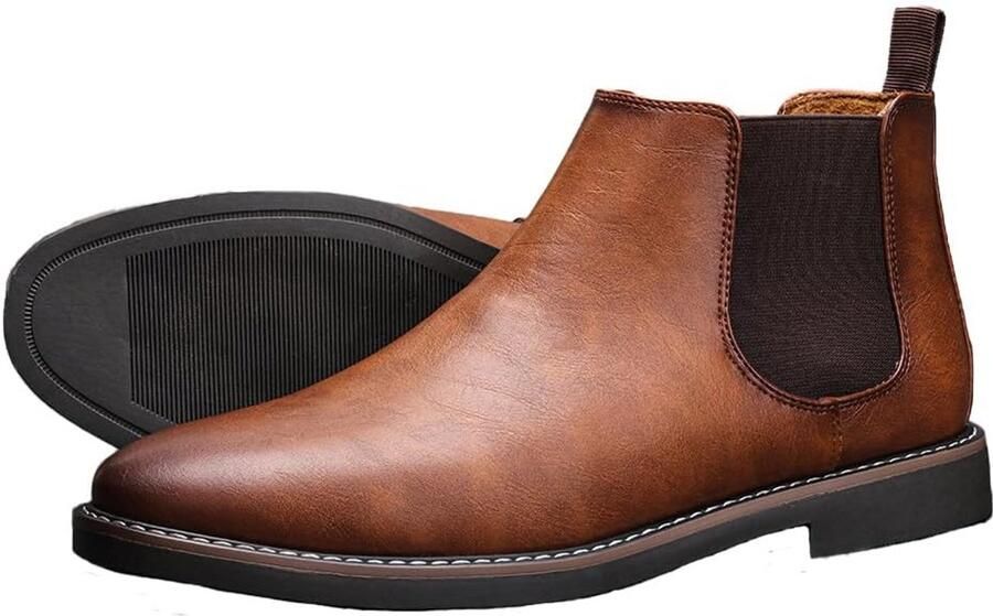 Klassieke Heren Chelsea Enkellaarzen Slip-On voor Casual en Formeel