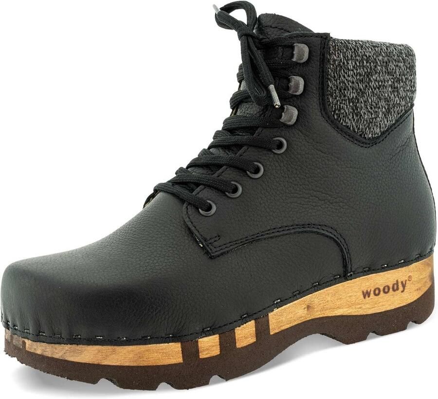 Klassieke Heren Laarzen met Houten Zool Comfort en Stabiliteit