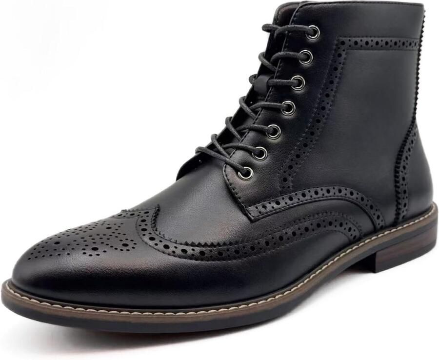 Klassieke Heren Veterschoenen met Vleugeltip en Brogue Details
