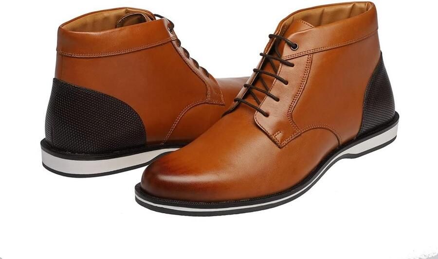 Klassieke Heren Zakelijke Boot van Leer met Traagschuim Zool Lichtgewicht en Hoog Comfort