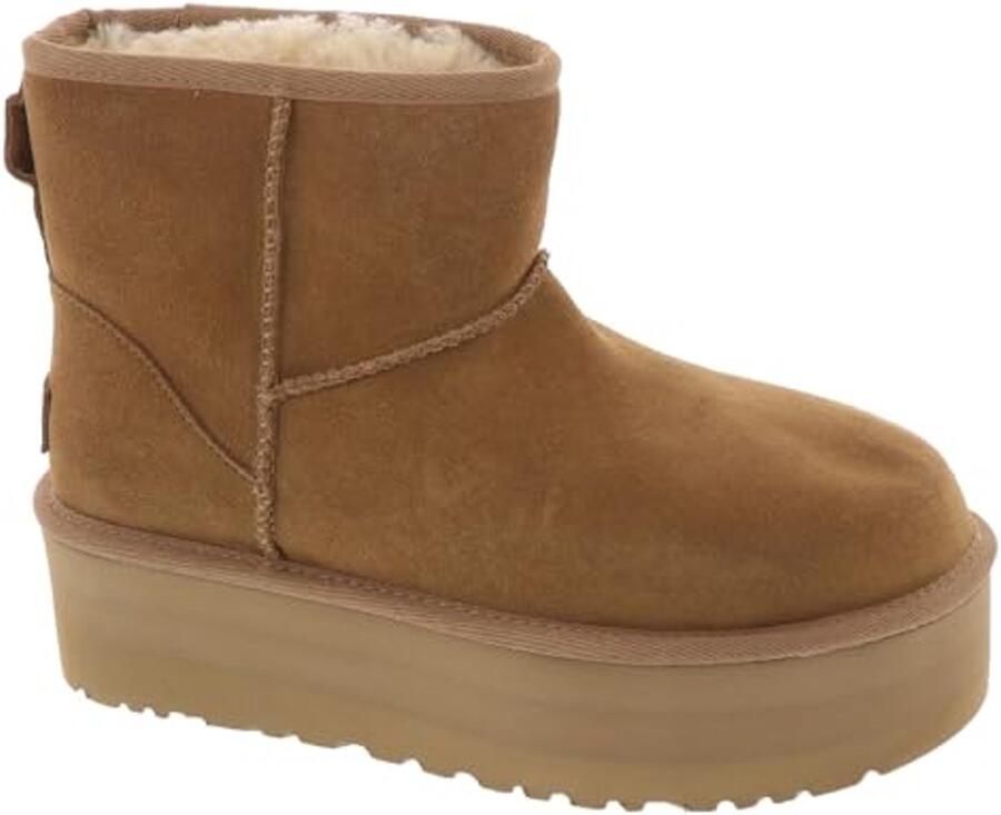 Klassieke Mini Platform Damesboot Kastanje