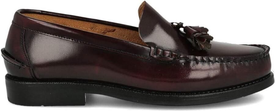 Klassieke Mocassin Loafer Heren Schoenen met Kwastjes in Bordeaux en Zwart Gemaakt in Spanje Anti-Slip Flexibele Rubberen Zool Leren Binnenvoering