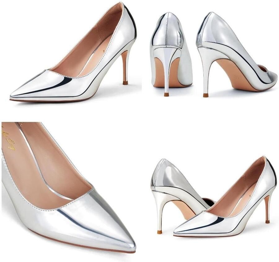 Klassieke puntige pull-on pumps met hak comfortabele stiletto gesloten teen jurk hakken voor balwerk