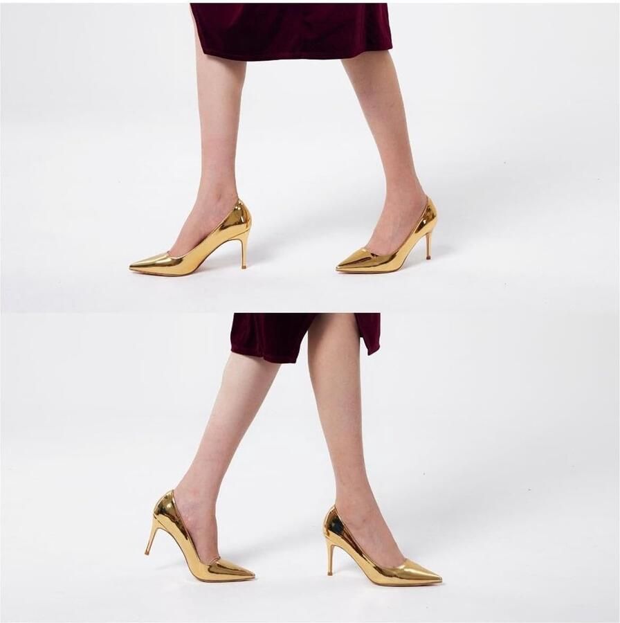 Klassieke puntige pull-on pumps met hak comfortabele stiletto gesloten teen jurk hakken voor balwerk