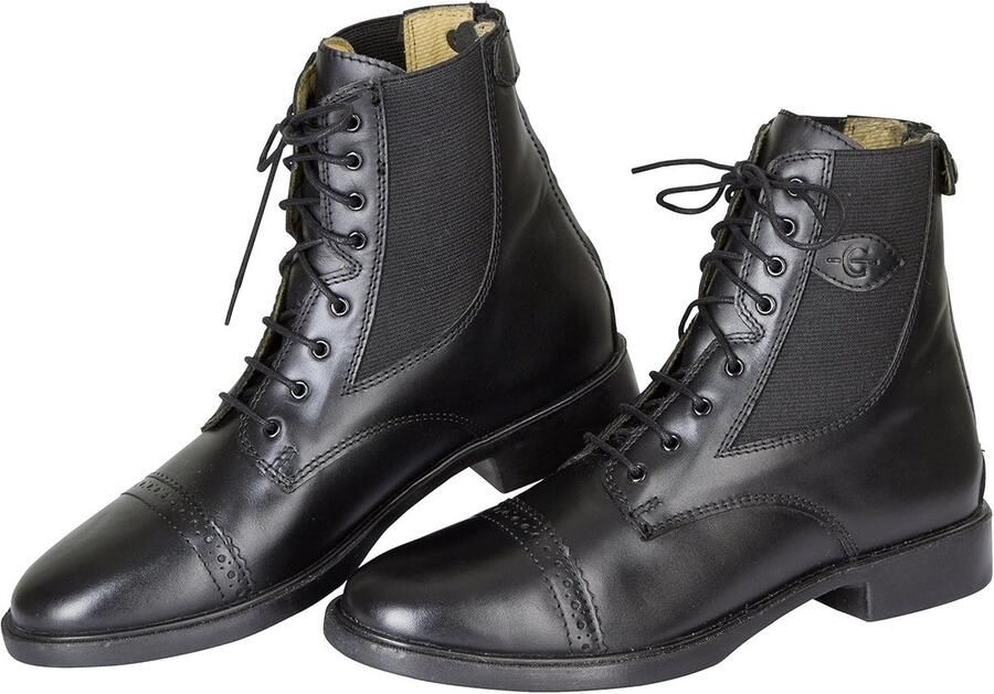 Klassieke Rijlaarzen Leer met Ritssluiting en Veterdetail