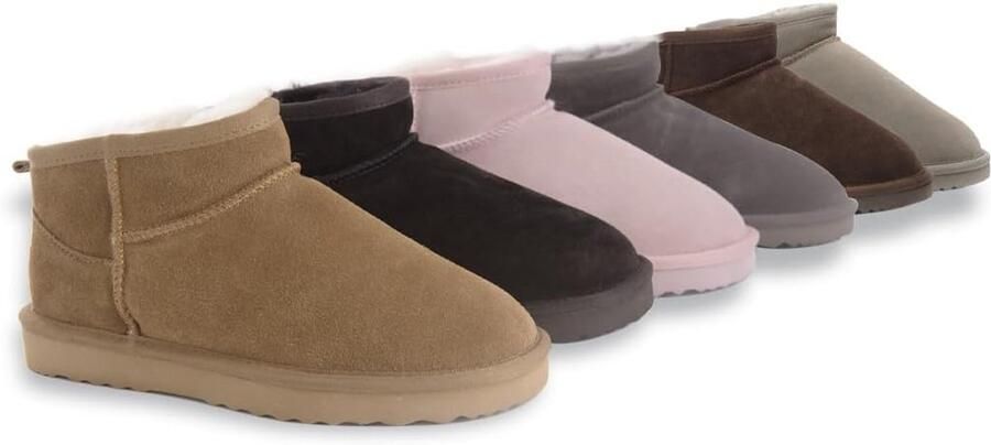 Klassieke Ultra Mini Warme Laars met Echte Schapenvacht Voering Suède