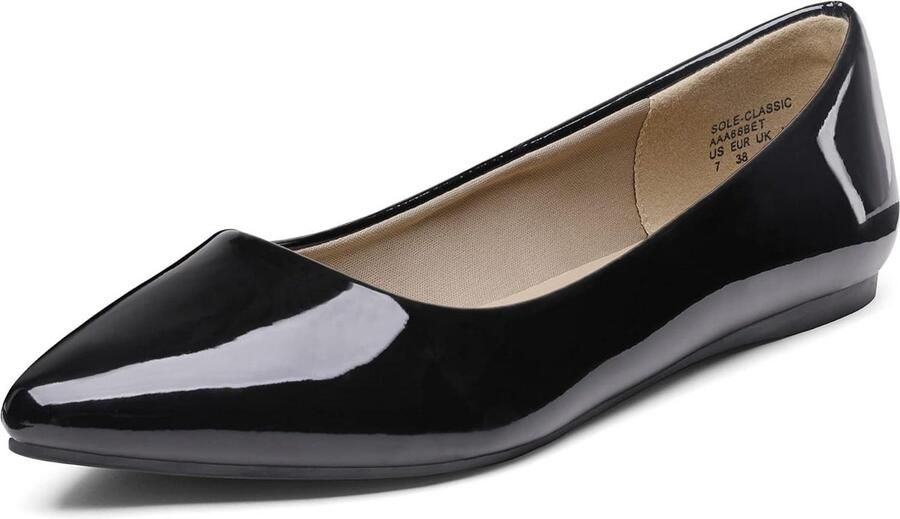 Klassieke Zwarte Dames Ballerina's Casual Comfortabele Platte Schoenen