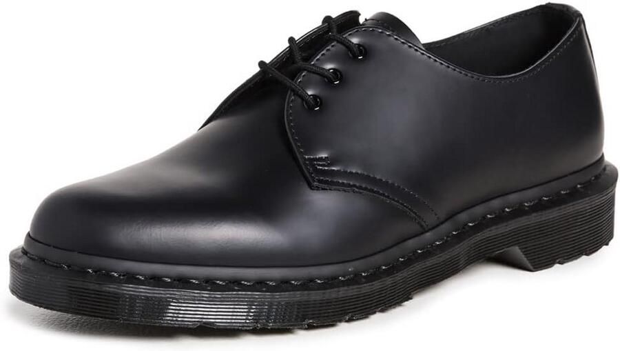 Klassieke Zwarte Lage Schoenen met 3 Oogjes Unisex Oxford Stijl