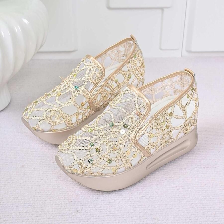 Klederdrachtschoenen voor dames kant mesh ademend dikke zool lichte dirndl-schoenen ballerina vrijetijdsschoenen bloemen elegant zomer dagelijks gebruik festival vrijetijdskleding