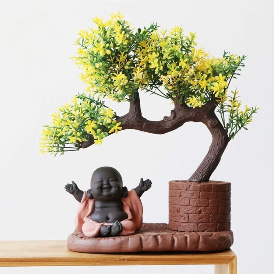Klein leuk en schattig Boeddhabeeldje monniksfiguurtje creatief babybeeldje ambachten poppen decoratie geschenken fijn kunst- en ambachtswerk in keramiek
