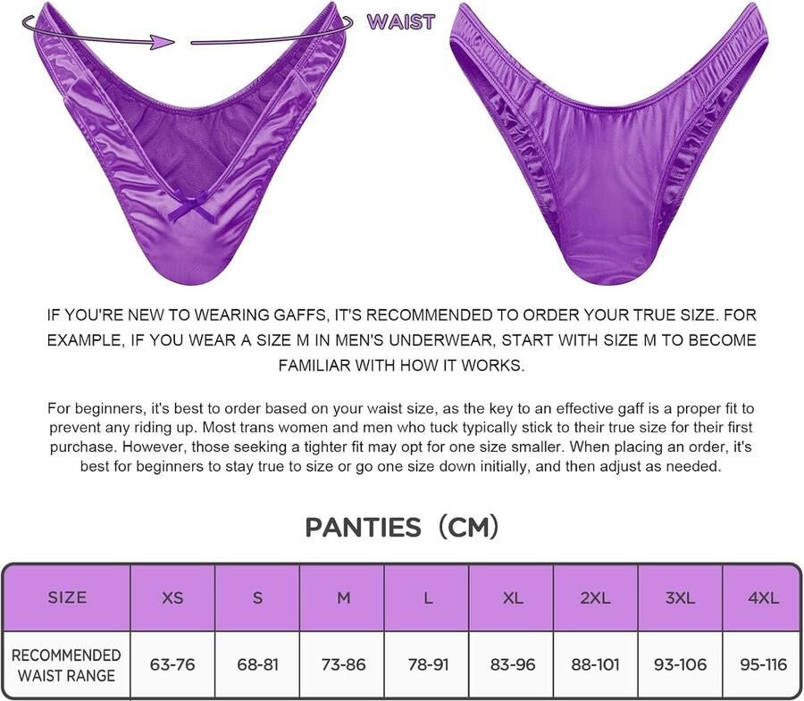 Kleine geheime tanga tuck gaff slips glad zijdeachtig verborgen gaff vormende slips voor crossdressers en transgender-individuen