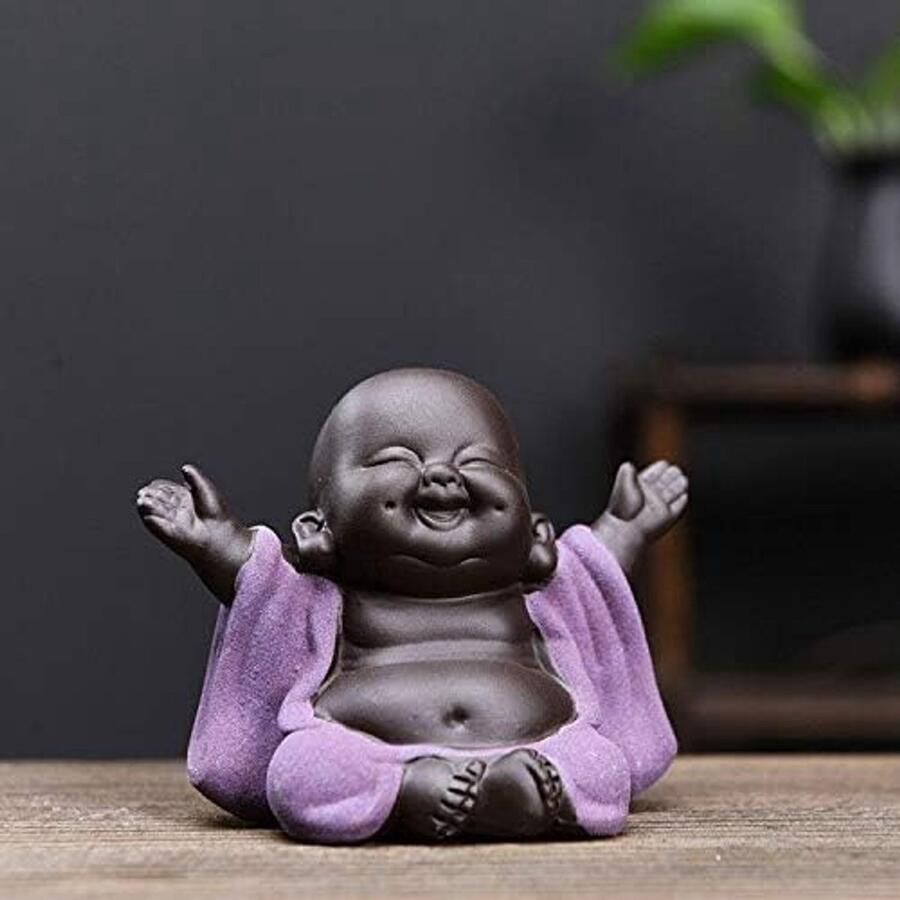 Kleine schattige baby boeddha standbeeld monnik beeldje boeddha beeldjes huisdecoratie ornamenten ambachten poppen ornamenten geschenk kunst en ambachten home geschenken (stijl 1)