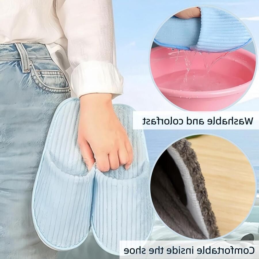 Kleurige Slippers voor Hotels Beautycentra en Feesten Wasbaar Antislip en Comfortabel 6 Paar Coral Fleece