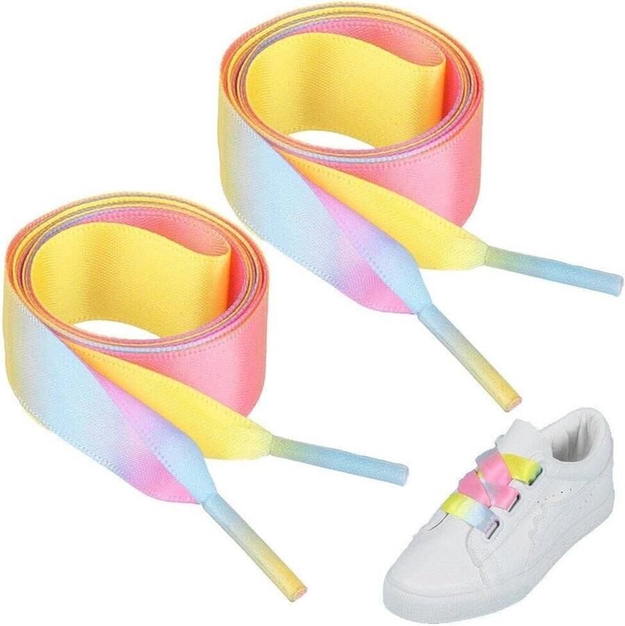 Kleurrijke Gradiënt Schoenveters Polyester Veters voor Sneakers Sportschoenen en Laarzen