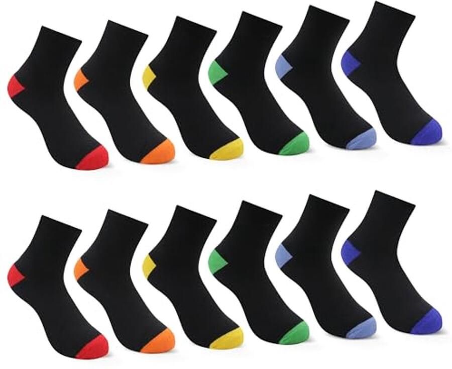 Kleurrijke Sportsokken voor Kinderen Ade d en Comfortabel 12 Paar Tennis- en Voetbalsokken