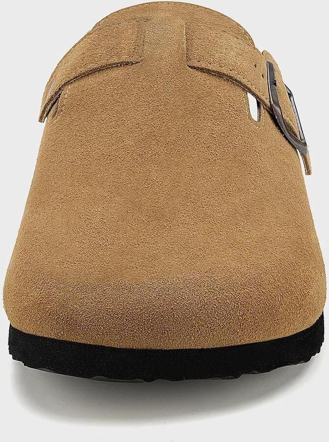 Houten klompen suède mules antislip comfortabel voor binnen ShopVlot