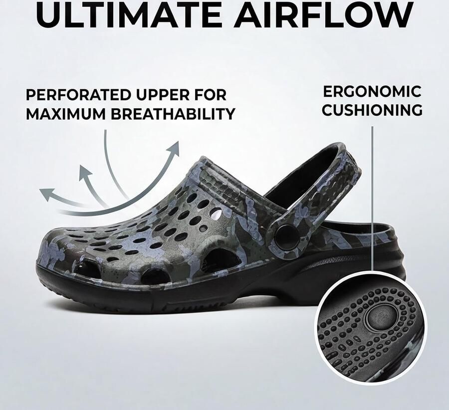 Klompen voor heren EVA slip-on tuinschoenen lichtgewicht ademend sneldrogend waterbestendig zomersandalen casual outdoor indoor huisschoenen voor strand tuin camping