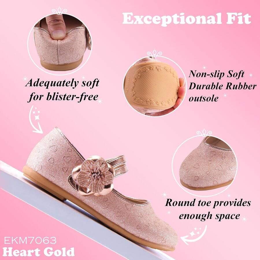 KM Peuter Meisjes Jurk Schoenen Mary Jane Flats Prinses Trouwschoenen Ballet Flats