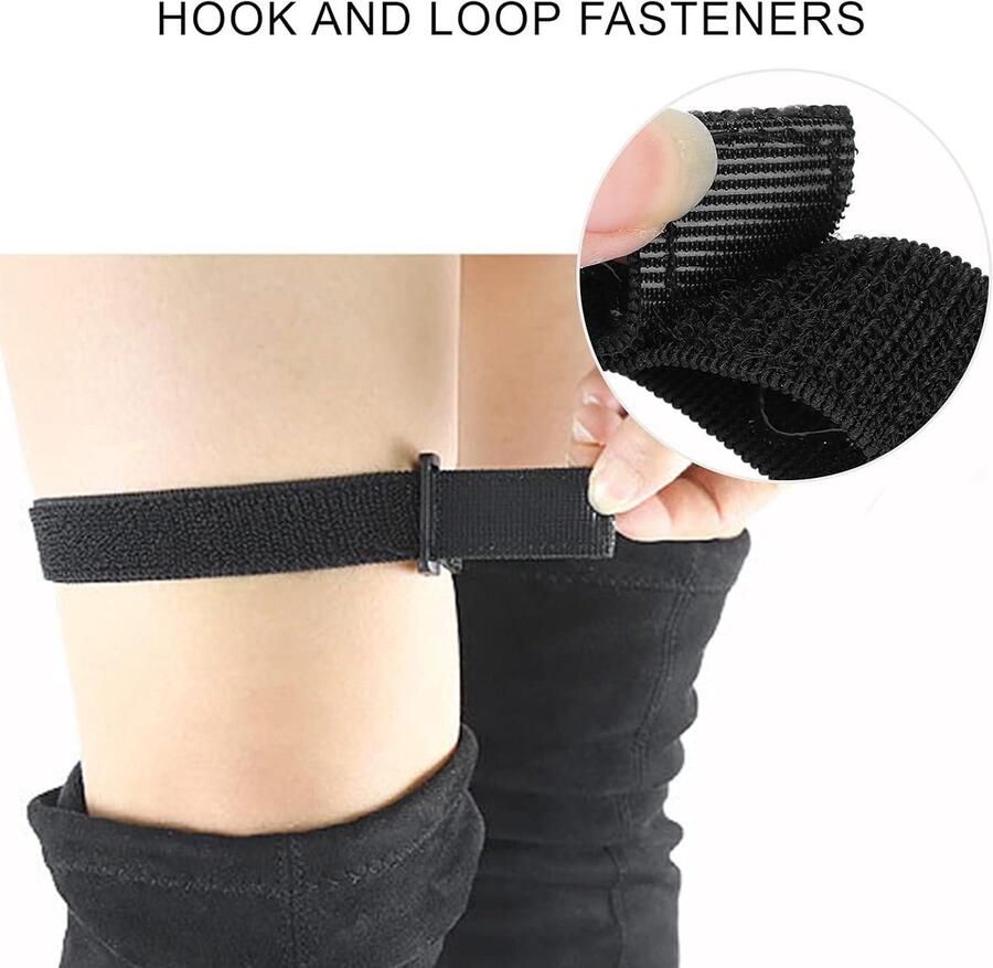 Kniebeschermers met antislip rie en verwijderbare tapestickers siliconen ontwerp beweegbare gesp geschikt voor lange en halfhoge laarzen