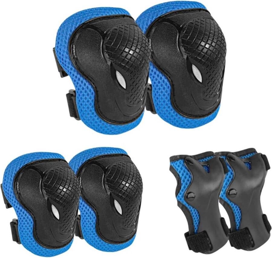 Kniebeschermers voor kinderen knie- en elleboogbeschermers voor kinderen kniebeschermersset inline skates voor kinderen beschermers voor skateboarden fietsen blauw (elleboog kniebeschermers pols)