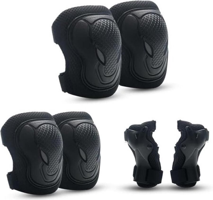 Kniebeschermers voor kinderen knie- en elleboogbeschermers voor kinderen kniebeschermersset inline skates voor kinderen beschermers voor skateboarden fietsen zwart (elleboog kniebeschermers pols)