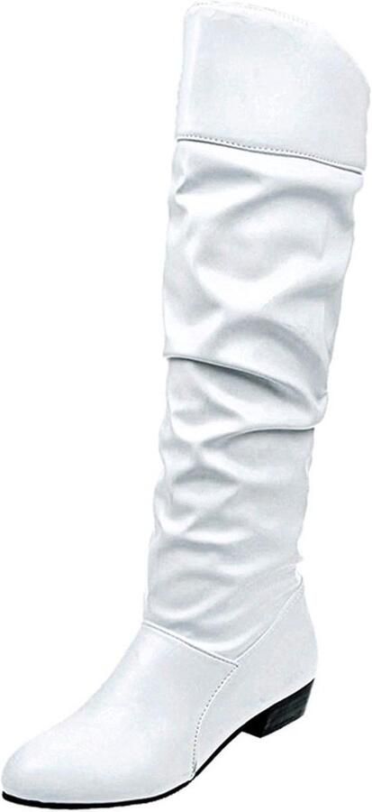 Kniehoge Leren Veterlaarzen en Enkellaarzen voor Dames Waterdicht en Warm Gevoerd