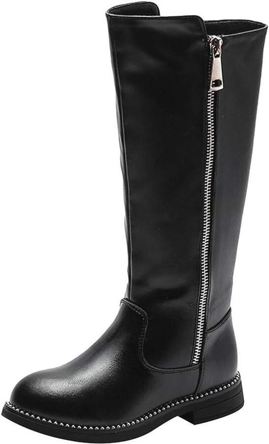 Kniehoge Rijlaarzen voor Meisjes met Ritssluiting en Imitatiebont Winterboots voor Kinderen