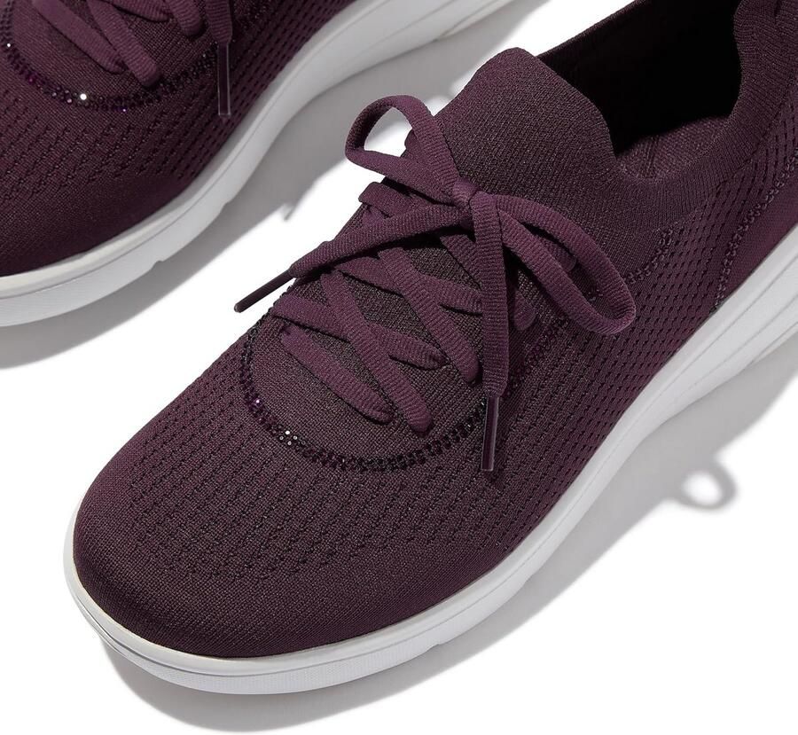 Knitted Slip-On Sneakers met Kristalrand en Airfoam Tussenzool