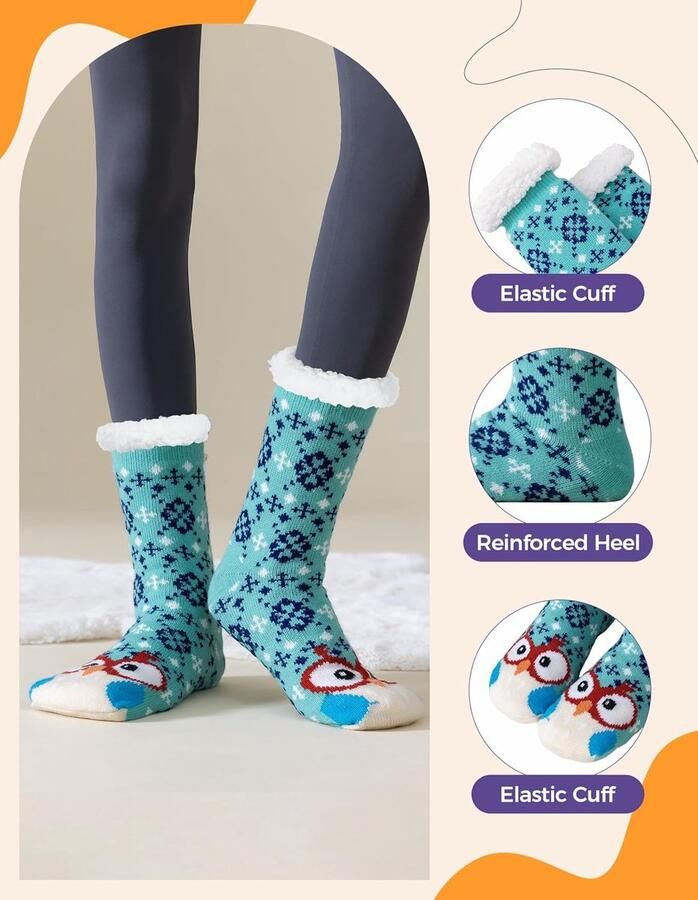 Knuffelsokken voor dames wintersokken wollige sokken anti-ruche sokken met noppen warme pluche bedsokken huissokken
